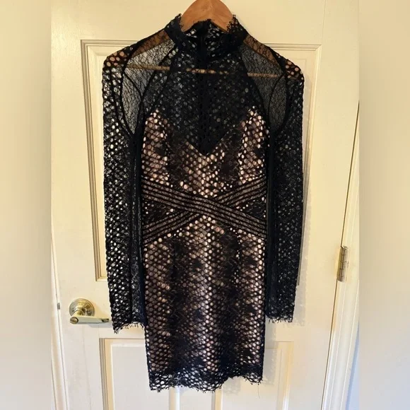 Bardot Long Sleeve Lace Sheath Dress - Picture 4 of 6